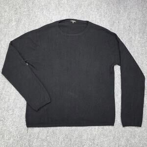 Prague Sweater Mens XL Black 100% Cashmere Crewneck Long Sleeve Knit Pullover